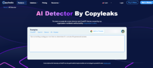 Demonstration of Copyleaks AI Content Detector User Interface